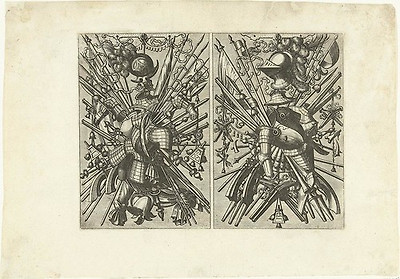 Twee verticale compartimenten met harnassen