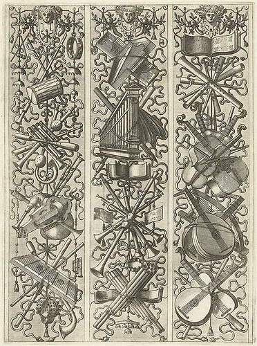 doublet of musical blazon trophies