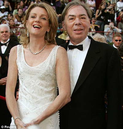 Sir Andrew Lloyd Webber and wife Madeleine arrive at the 77th annual Academy Awards in Hollywood, February 27, 2005
