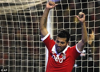 On the radar: Manchester United scouts have been keeping tabs on Benfica defender Ezequiel Garay