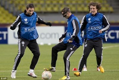 Goals galore: Fernando Torres (centre) has scored six goals in European competition this season
