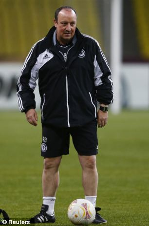 Denied: Benitez continued to commit himself to talk of Chelsea's season only, with silverware in sight