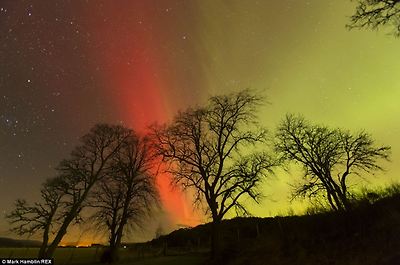 Out of this world: And they also appeared over areas of Scotland, such as Carrbridge in Inverness-shire (pictured)