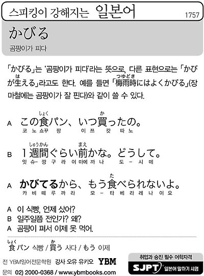 
	[스피킹이 강해지는 일본어] 곰팡이가 피다
