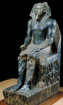 카프레의 좌상, 기원전 2520~2494년경, 섬록암, 높이 168㎝, 카이로 이집트 미술관 소장.