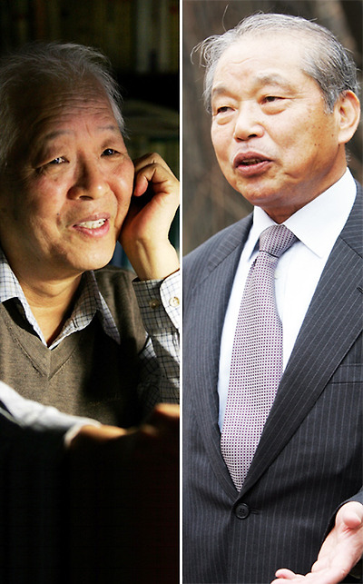 
	소설가 이청준(왼쪽). 문학평론가 김치수.
