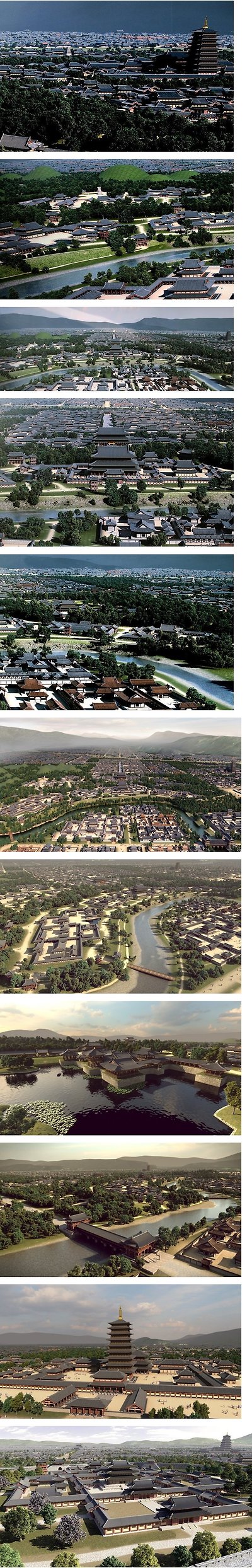 경주.jpg 1300년 전 신라 경주 시내 복원 CG