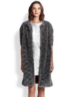 DKNY - Faux-Fur Long Vest