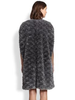 DKNY - Faux-Fur Long Vest