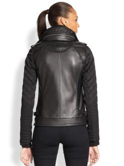 Ashley B - Mixed-Media Biker Jacket