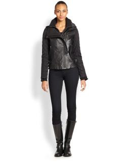 Ashley B - Mixed-Media Biker Jacket