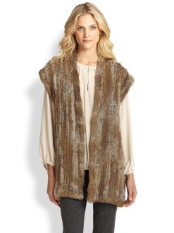 Josie Natori - Knitted Fur Vest