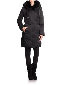 Elie Tahari - Nina Fur-Trim Puffer Coat