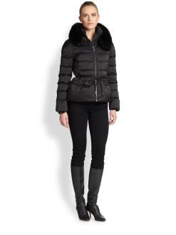 Diane von Furstenberg - Jaggar Fur-Collar Belted Puffer Coat