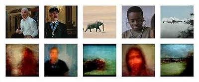 유시버클리대 연구진이 뇌파를 읽어 재현한 영화 장면. 위의 것이 실제 영화 장면, 아래쪽이 뇌파로 재현한 장면. 유시버클리대