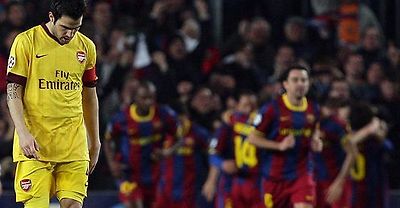 Barcelona v Arsenal Cesc Fabregas Woe Lionel Messi Goal