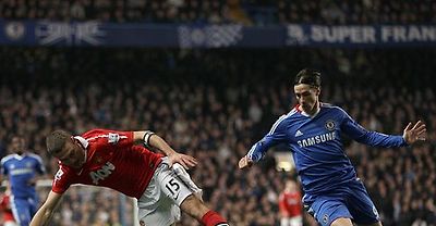Nemanja Vidic Fernando Torres Chelsea v Manchester United