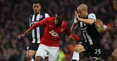 Manchester United v Newcastle Patrice Evra Gabriel Obertan