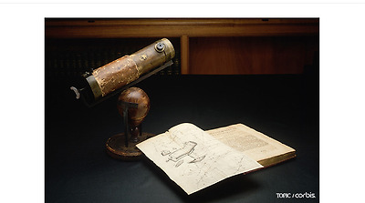 1672년 뉴턴이 발명해 왕립 학회에 보낸 반사 망원경