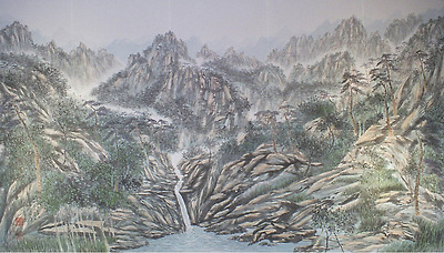 외금강 옥류담 (360 cmㅡ192cm 지본수묵담체 2006 김경식 작