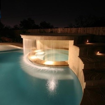 A Waterfall in the Hot Tub