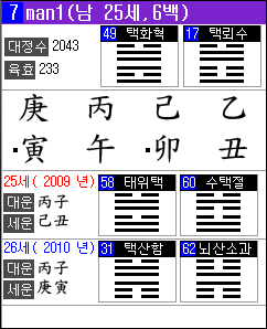 만세력 도사폰 대정수 작괘