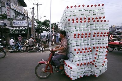 Motorcycle With Plastic Bottles