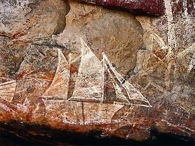  Aboriginal rock paintings at Nanguluwur art site, Kakadu National Park
