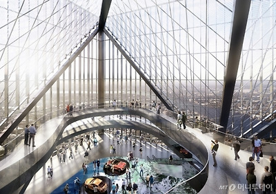 현대자동차그룹 GBC 통합사옥 최상층부 전망대. 피라미드의 형상을 재해석했다. /제공=현대자동차그룹 