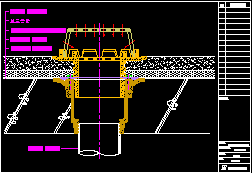 KCD-2400 수직형 다중식 루프드레인(ROOF DRAIN)방수층고정 및 마감높이조절용 나사식 배관연결형 설치 상세도