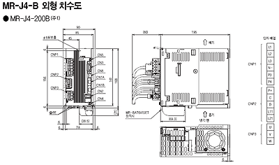 MR-J4-200B SERVO 앰프외형도