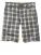 Raw-edged plaid shorts