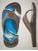 Wave print leather flip flops