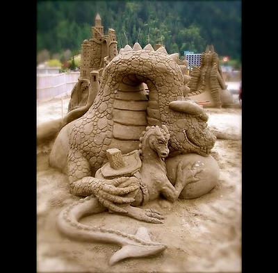 Dragon Dwellers baby sand dragon sand sculpture World Championship Sand Sculpting Competition