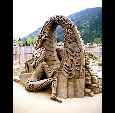Into the Past sand sculpture