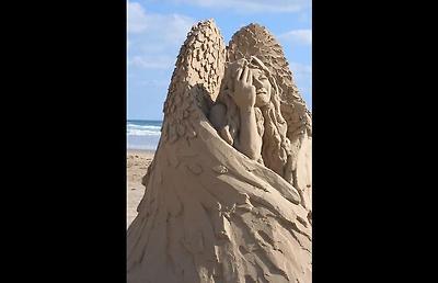 Sand sculpture Sand Angel