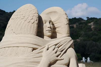 Sand Sculpture Angel on a beach in Menorca