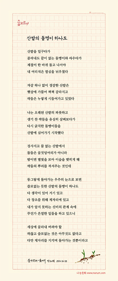 산밭의 돌멩이 하나도