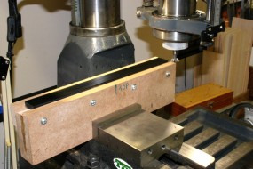 MDF Clamp for the Acetal Lead Screw Support.  The Clamp Never Left the Vise.