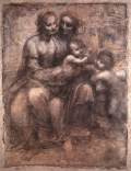 Madonna and Child with St Anne and the Young St John1507-08Charcoal with white chalk heightening on paper, 141,5 x 106 cmNational Gallery, London