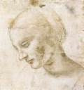 Study of a woman's headc. 1490Silverpoint on greenish prepared paper, 180 x 168 mmMus&eacute;e du Louvre, Paris