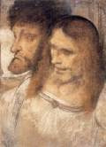 Heads of Sts Thomas and James the Greater-Black, brown and red chalk, retouched in charcoal, 623 x 453 mmAckland Art Museum, Chapel Hill