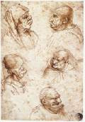Five caricature headsafter 1490Pen and ink on paper, 18 x 12 cmGallerie dell'Accademia, Venice