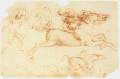 Galloping Rider and other figures1503-04Red chalk on paper, 168 x 240 mmRoyal Library, Windsor