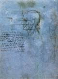 Study of proportionc. 1490Silverpoint on blue prepared paper, 213 x 153 mmRoyal Library, Windsor