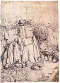 Cavern with ducks1482-85Pen and ink on paper, 220 x 158 mmRoyal Library, Windsor