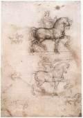 Equestrian monument1517-18Black chalk on paper, 278 x 184 mmRoyal Library, Windsor