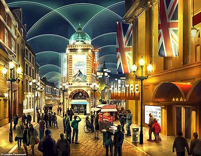The London Resort will be home to various TV and movie-themed attractions. Above, a previous mock-up of how the theme park could look