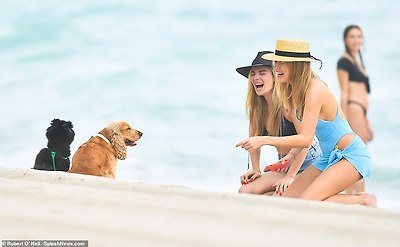 Pals: The star appeared in good spirits as she was seen sharing a laugh with her friend on the outing