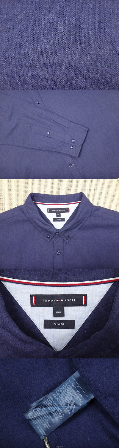 TOMMY HILFIGER 남성의류 셔츠 (2XL) 타미힐피거 슬림핏 솔리드 긴팔 면셔츠 3